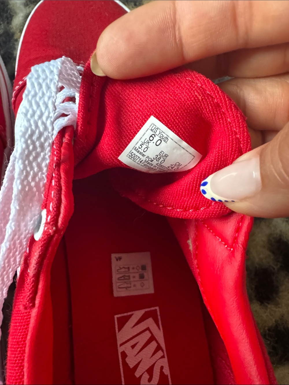 Vans Red Canvas Low-Top Sneakers with White Stripe - Picture 2 of 4